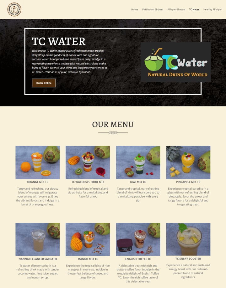 best food business website designer in tamilnadu