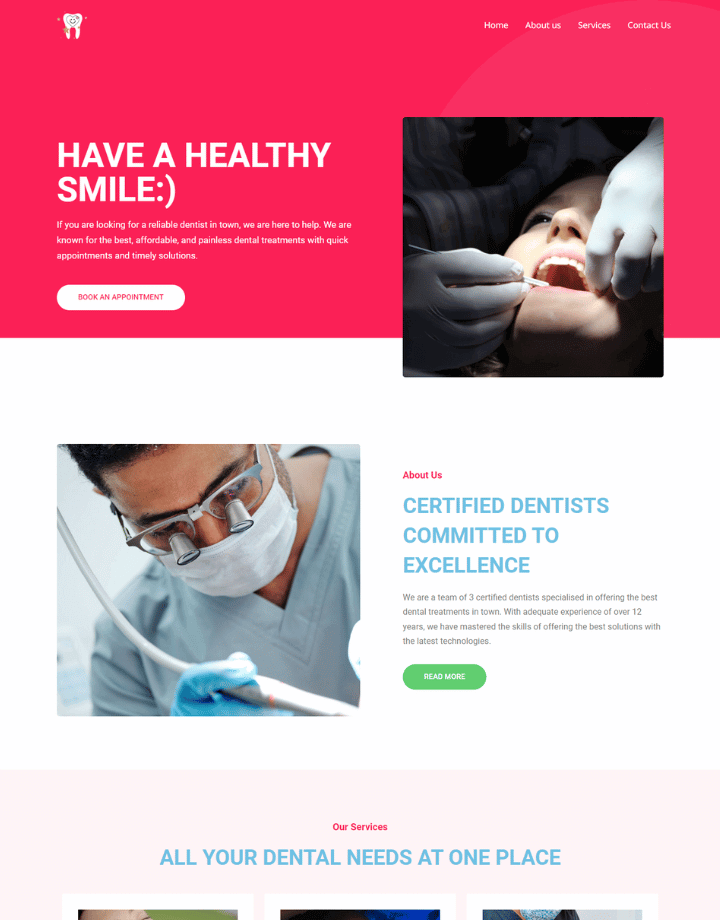 best website design service for dental clinic