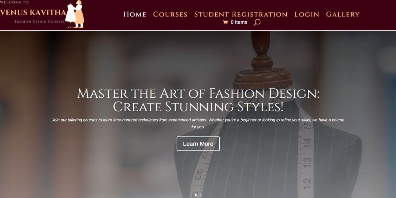 fashion designer LMS website designer in tamilnadu