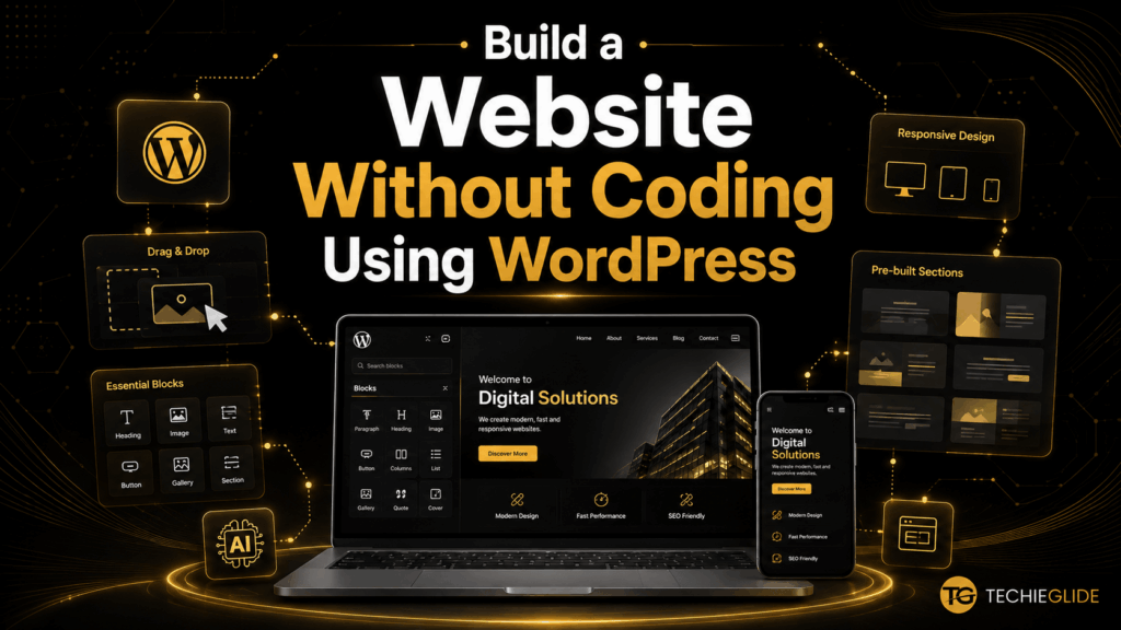 build a business website without coding using WordPress in 2026